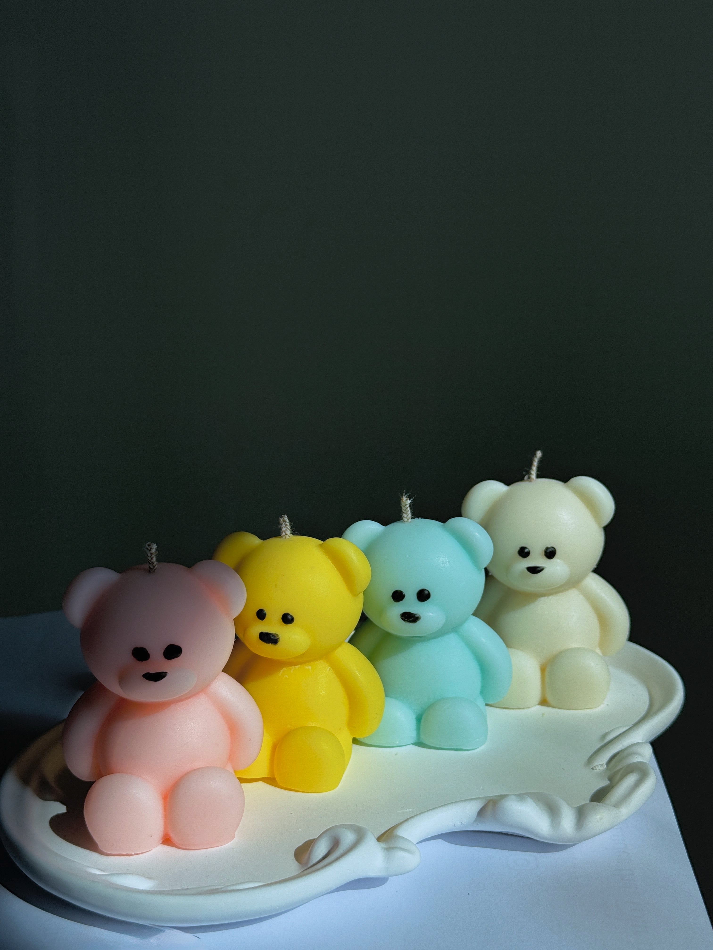 Tiny Bear Candle – Pastel Decorative Unscented Candle