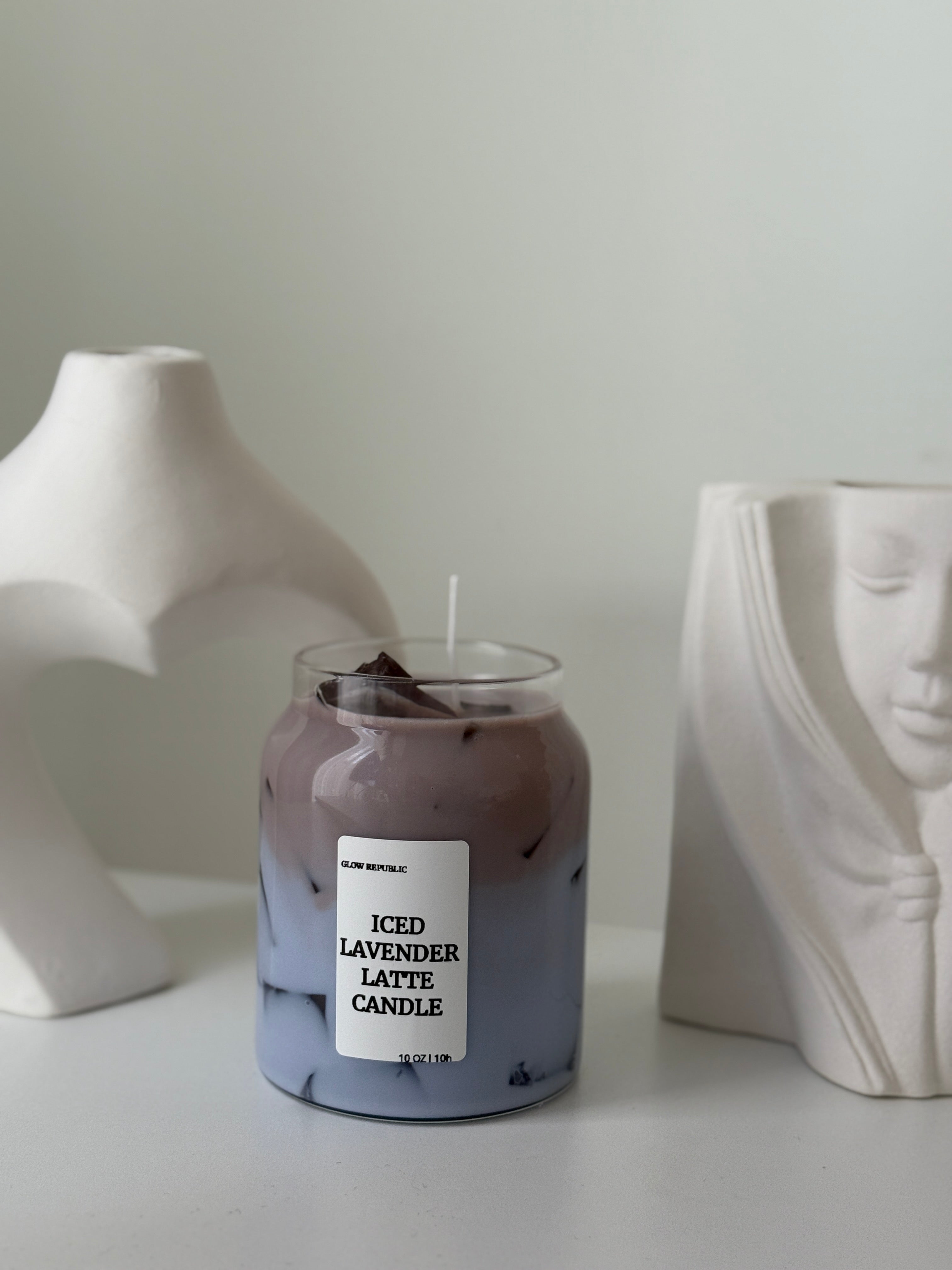Iced Lavender Latte Candle – Handmade Soy Wax Scented Candle
