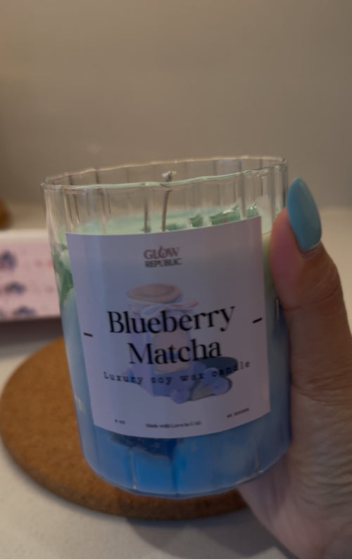 Blueberry Matcha Candle – Luxury Soy Wax Scented Candle