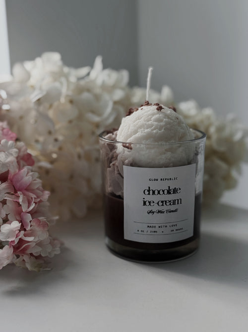 Chocolate Ice Cream Candle – Dessert Inspired Soy Wax Candle