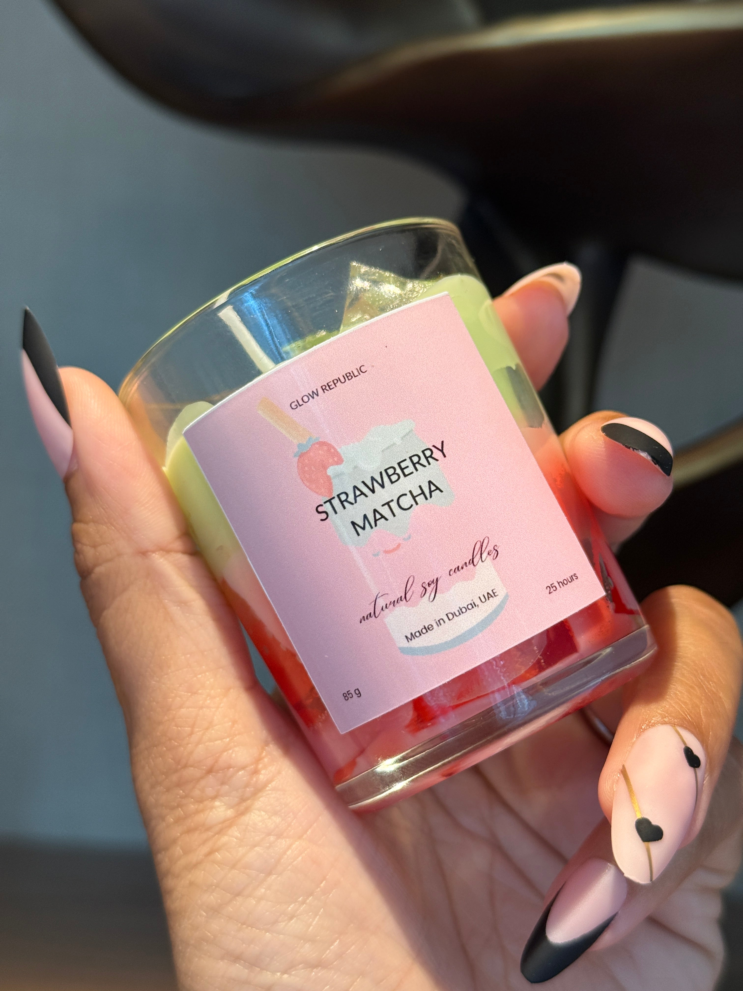Mini strawberry matcha latte-3 oz