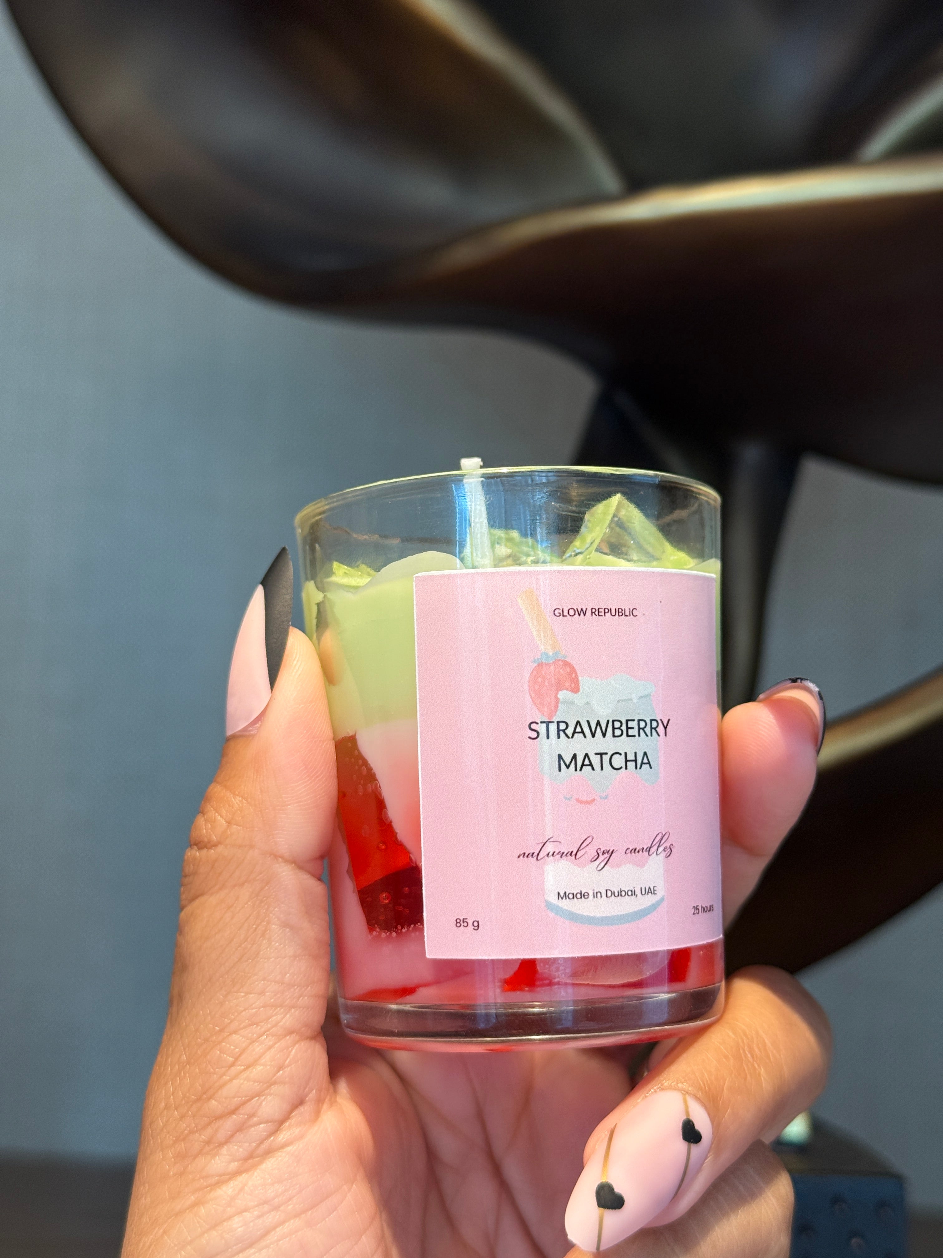 Mini strawberry matcha latte-3 oz