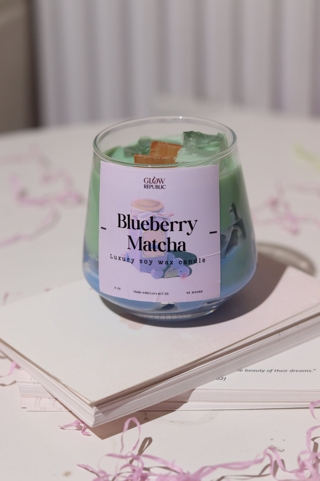 Blueberry Matcha Candle – Luxury Soy Wax Scented Candle