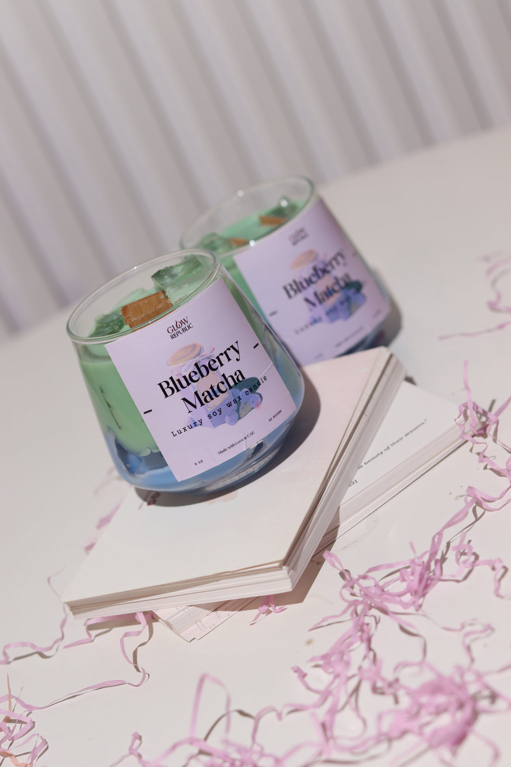 Blueberry Matcha Candle – Luxury Soy Wax Scented Candle