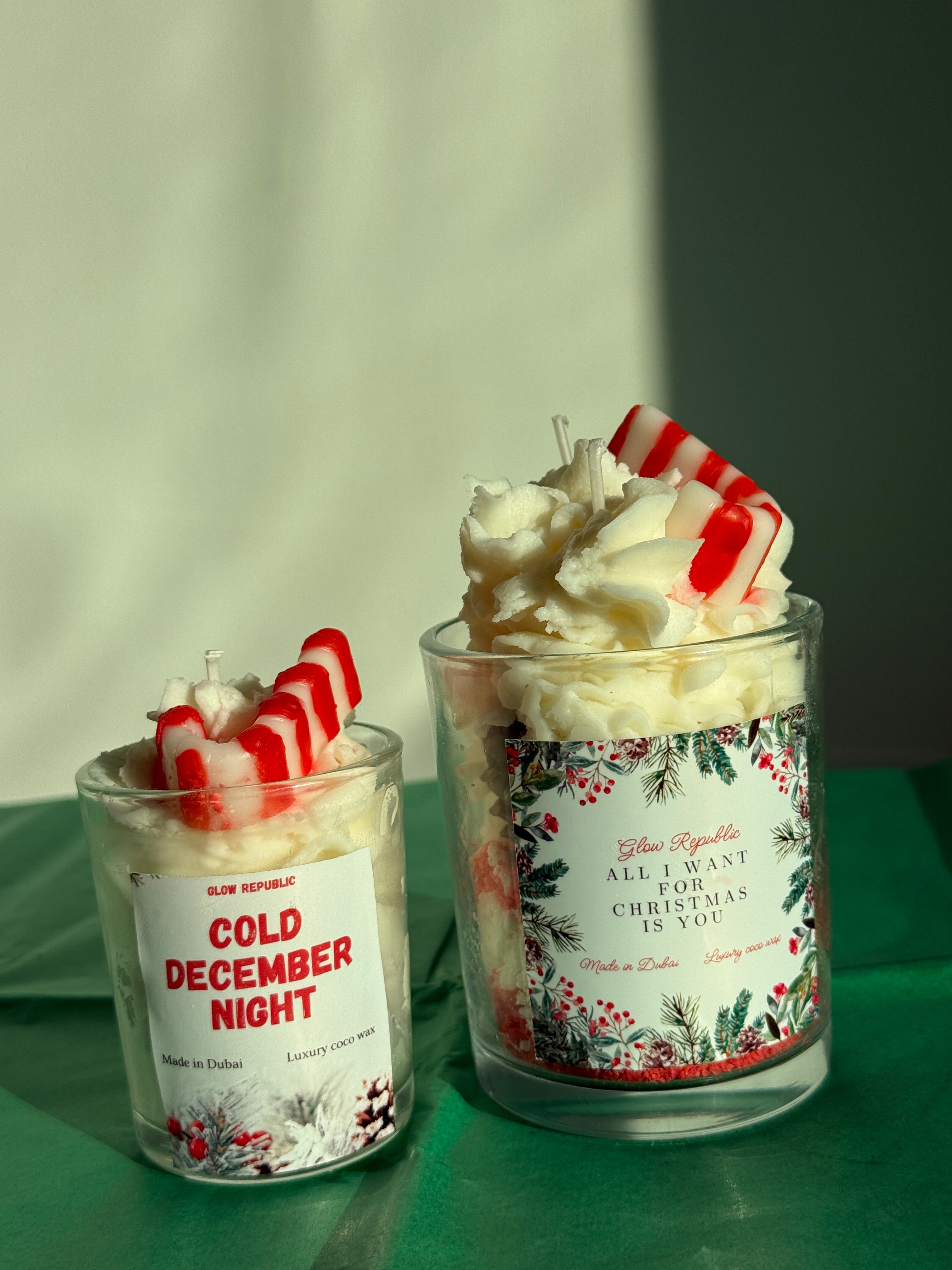 Winter Candy Swirl Candle
