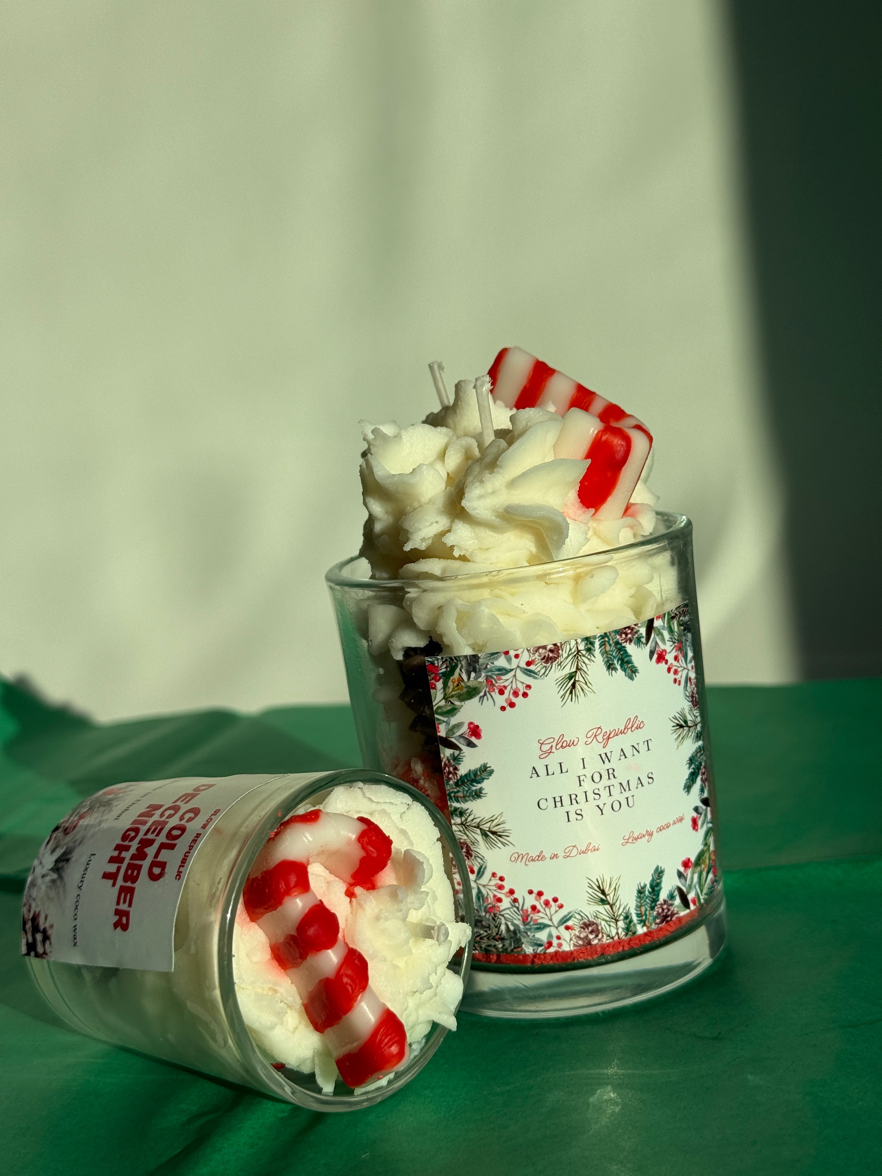 Winter Candy Swirl Candle