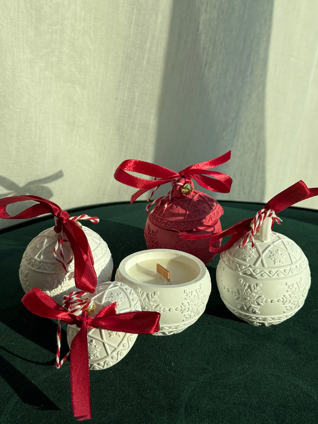 Holiday Ornament Candle – Handcrafted, Non-Toxic Container