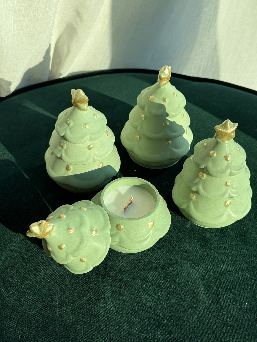Handmade Christmas Tree Candle – Non-Toxic & Reusable Pot